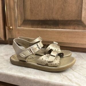 Toddler Girls Gold Footmate Sandals Size